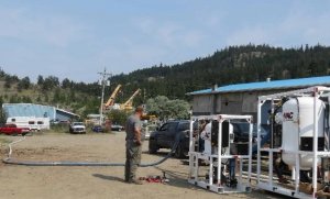 Ivac team member checking out the suction testing distance